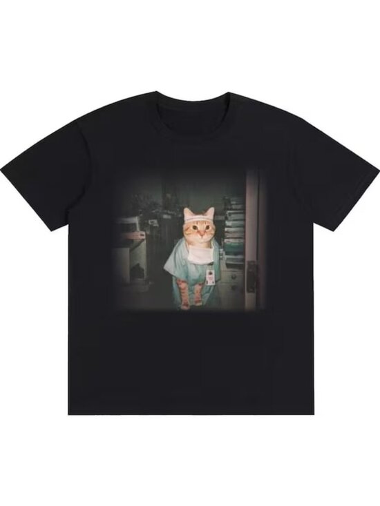 Tops - Funny Cat Retro Shirt, Cute Cat Nurse Graphic tee, Cat Lover Gift